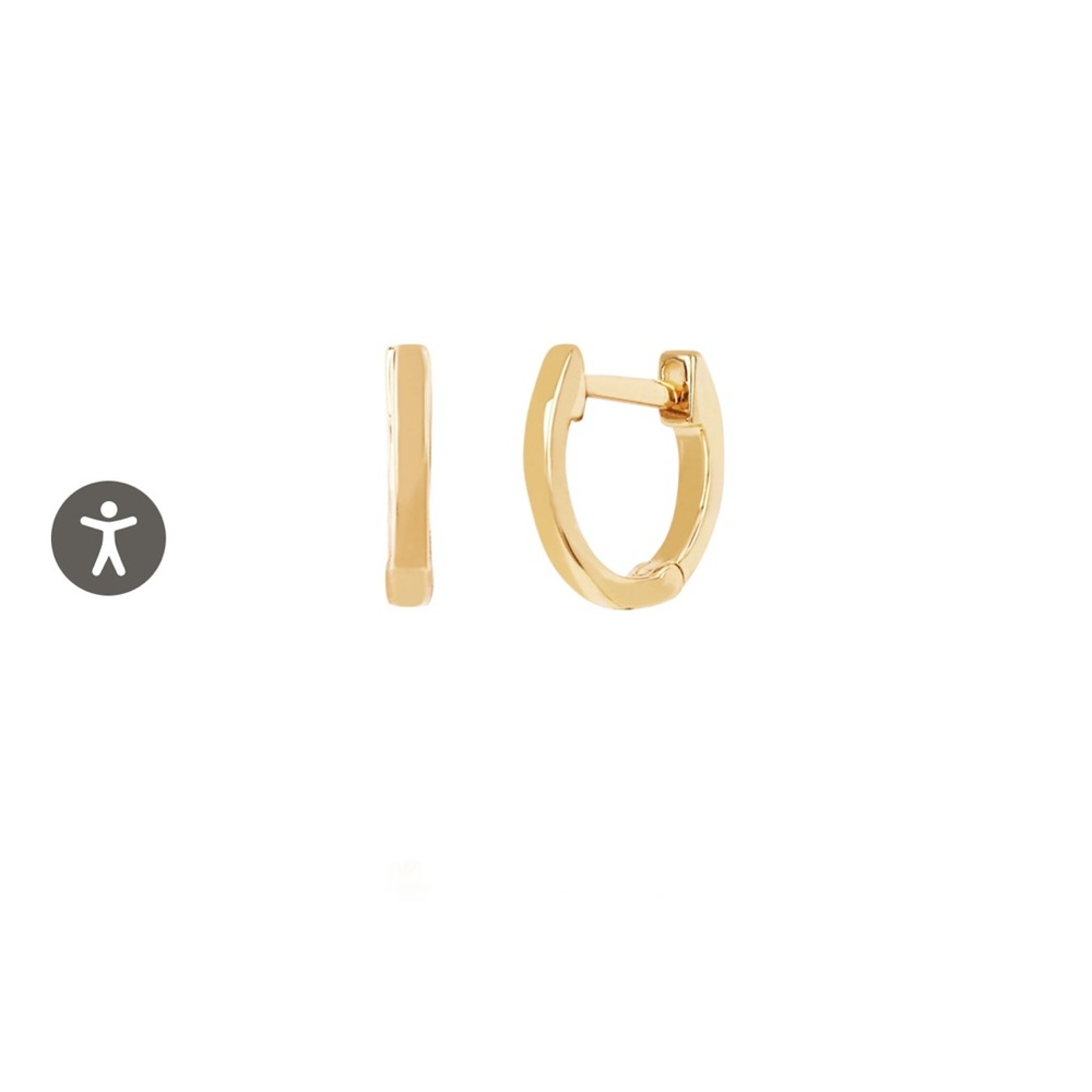 Gold Mini Huggie Earrings 14K yellow gold EF collection